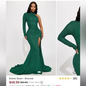 Emerald Green Estelle Gown